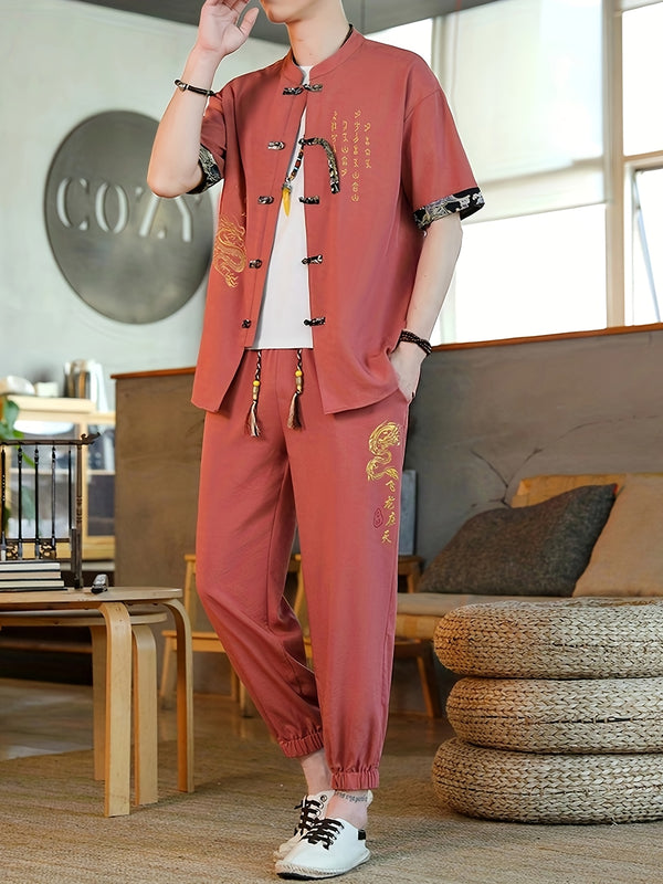 Summer New Chinese Style Hanfu Set for Men.