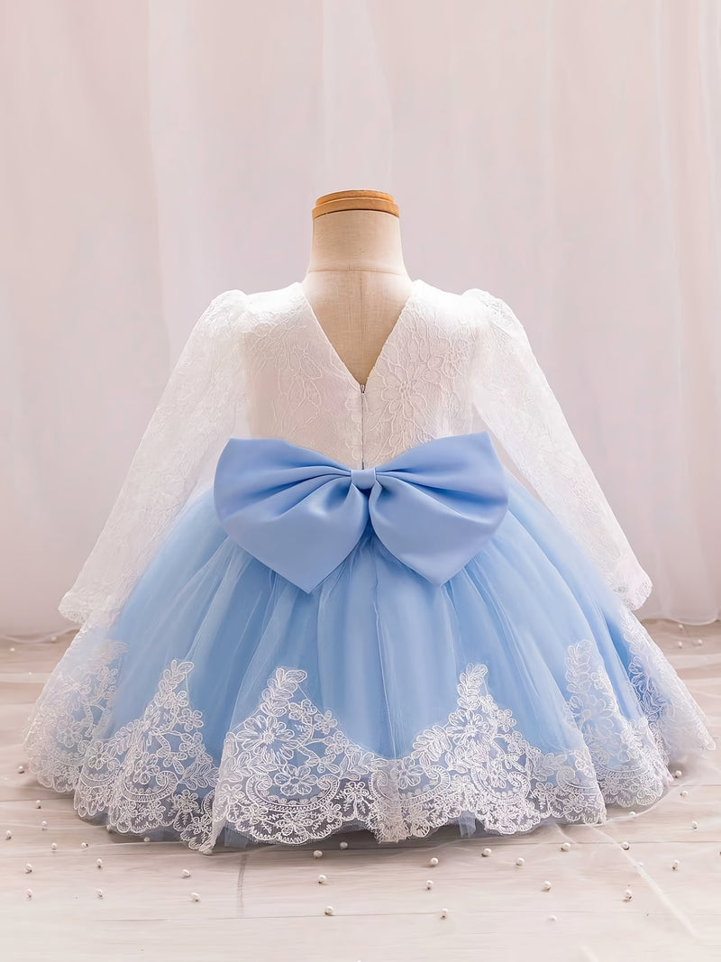 New Bow Children's Dress, Infant & Toddler Christening Gown.