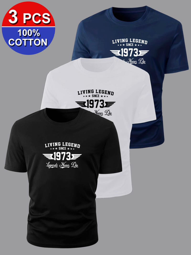 3pcs set cotton, Men's short sleeved T-shirt.