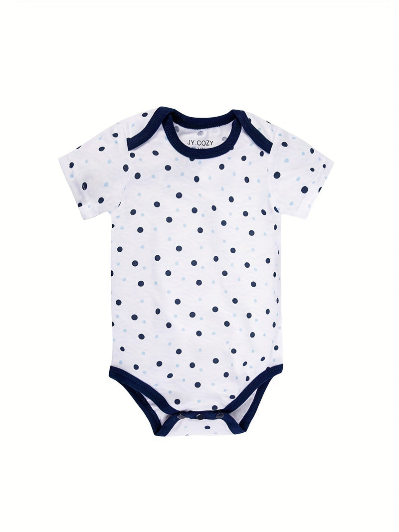 5pcs Cute Baby Girl 100% Cotton Short Sleeve Bodysuits.