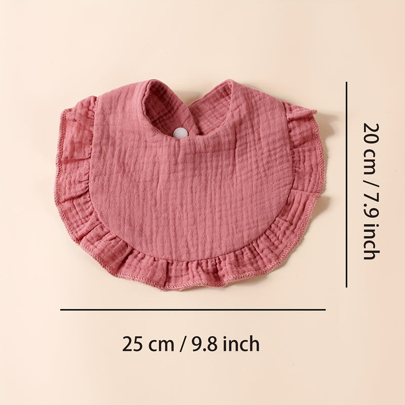8pcs Baby Soft Cotton Dual-Layer Bibs with Snap Closure.