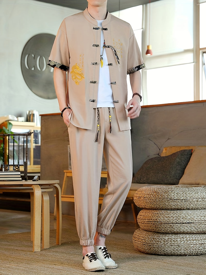 Summer New Chinese Style Hanfu Set for Men.