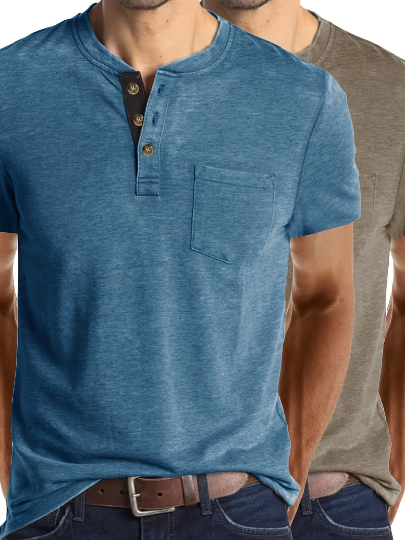 2pcs Set of Stylish Short-Sleeve T-Shirts for Men.