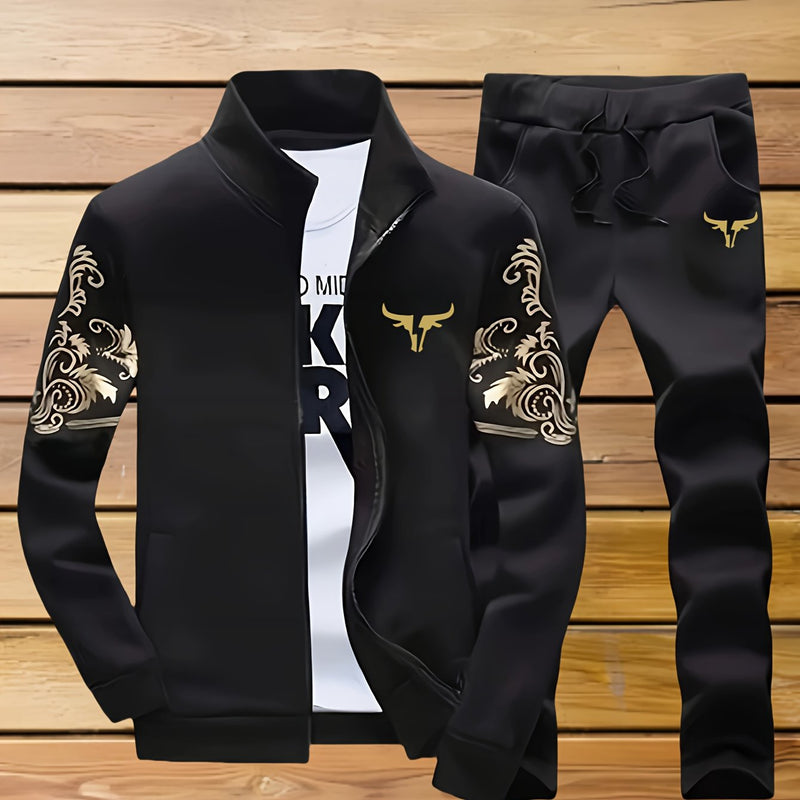 Men's Casual Sportswear Set: Two-Piece Suit.