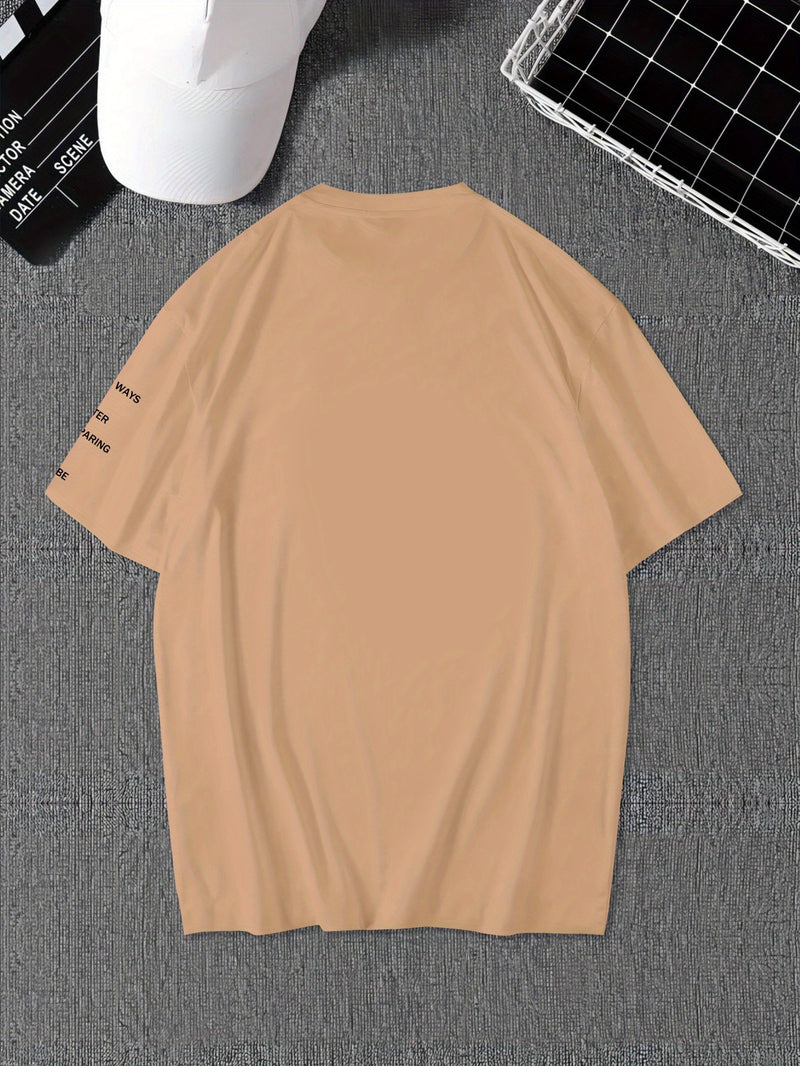 Men's Graphic Print Round Neck Short Sleeve, a Gift for Boyfriends.