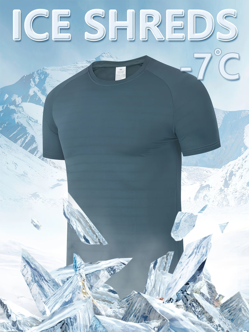 Men's Quick-Dry Ice Cooling Short Sleeve T-Shirt.