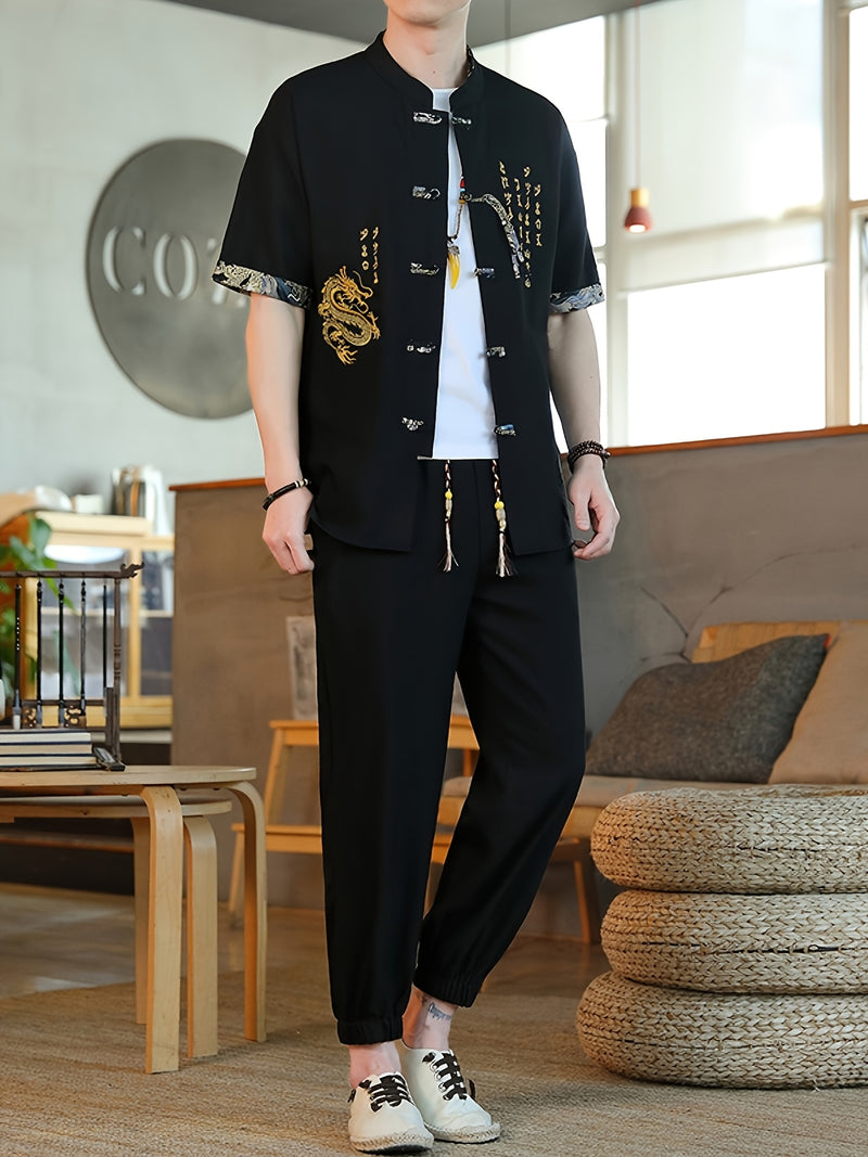 Summer New Chinese Style Hanfu Set for Men.