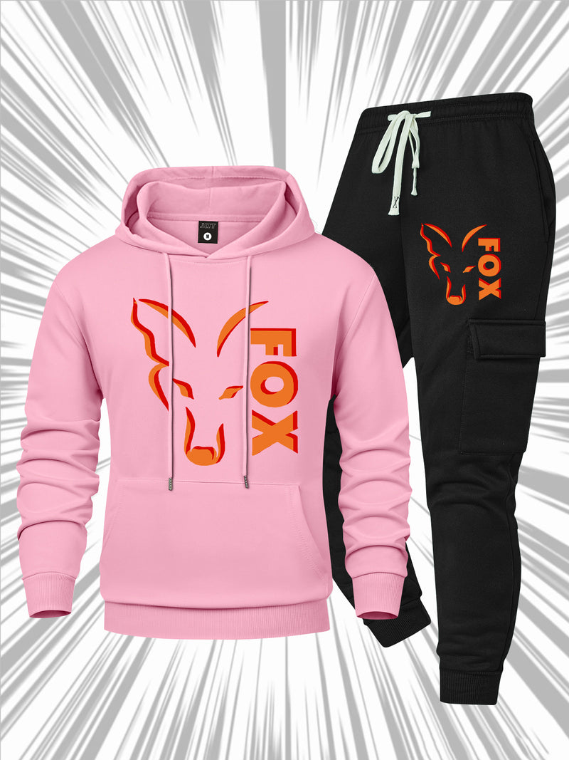 Men's Casual 2pcs Set, Fashion Long Sleeve Streetwear Hoodie.
