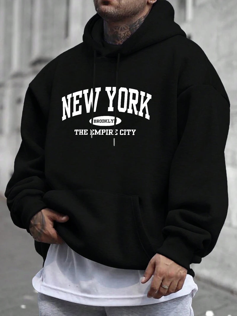 Men's hooded sweatshirt.