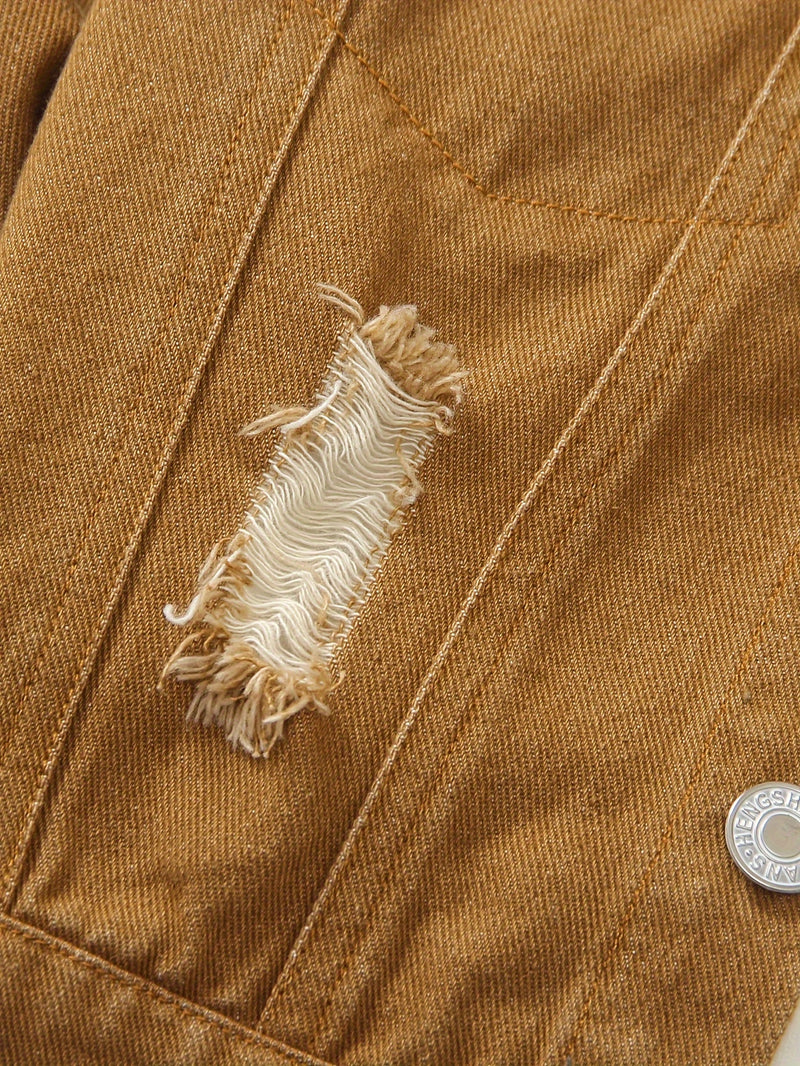Boys Spring/Autumn Denim Long Sleeve with Elastic Waist and Ripped Jeans.