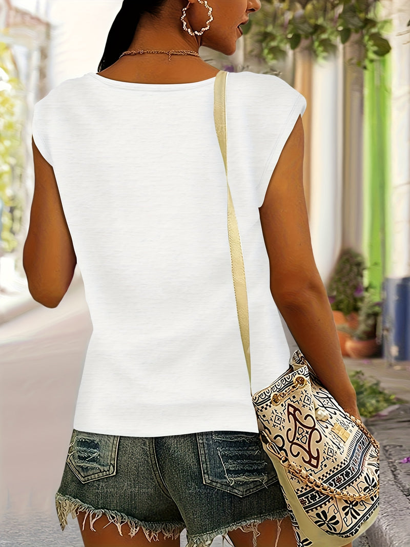 Women’s Cute Cat Print Rayon V-Neck Short Sleeve T-Shirt.