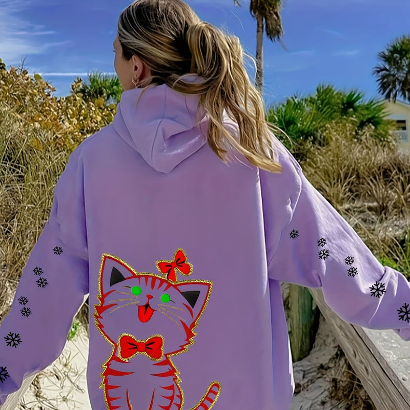 Women’s Kitten Butterfly Cat Paw Print Hoodie.