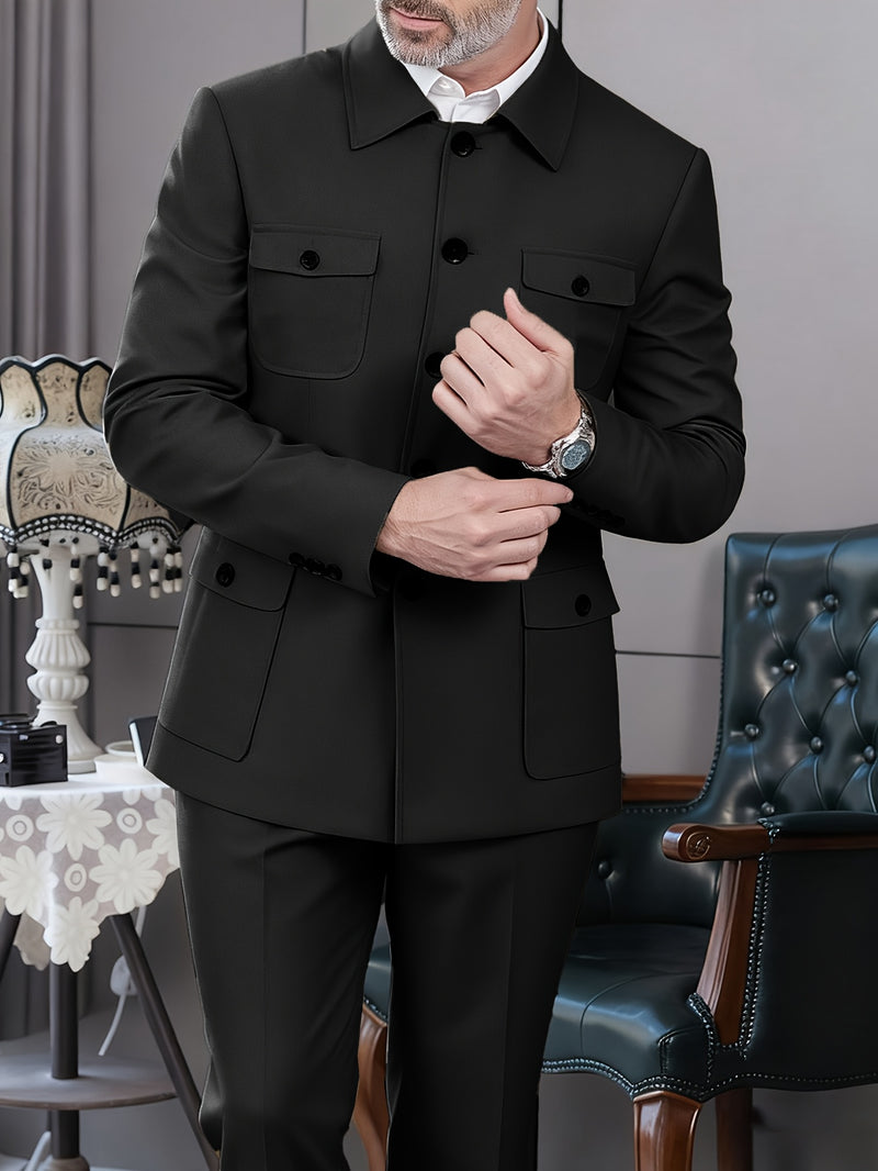 Men'S Formal Suit Set for Stylish Occasions, Jacket And Trousers.