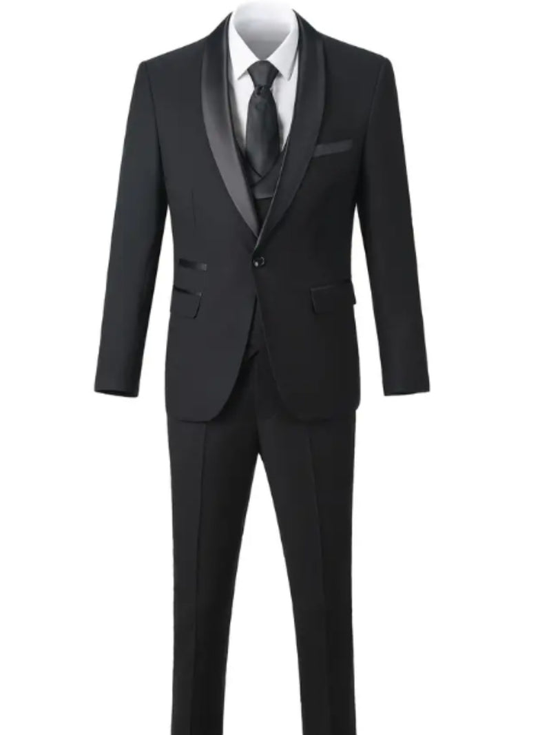 Men's 3pcs Suit Set, Jacket + Vest+ Trousers.