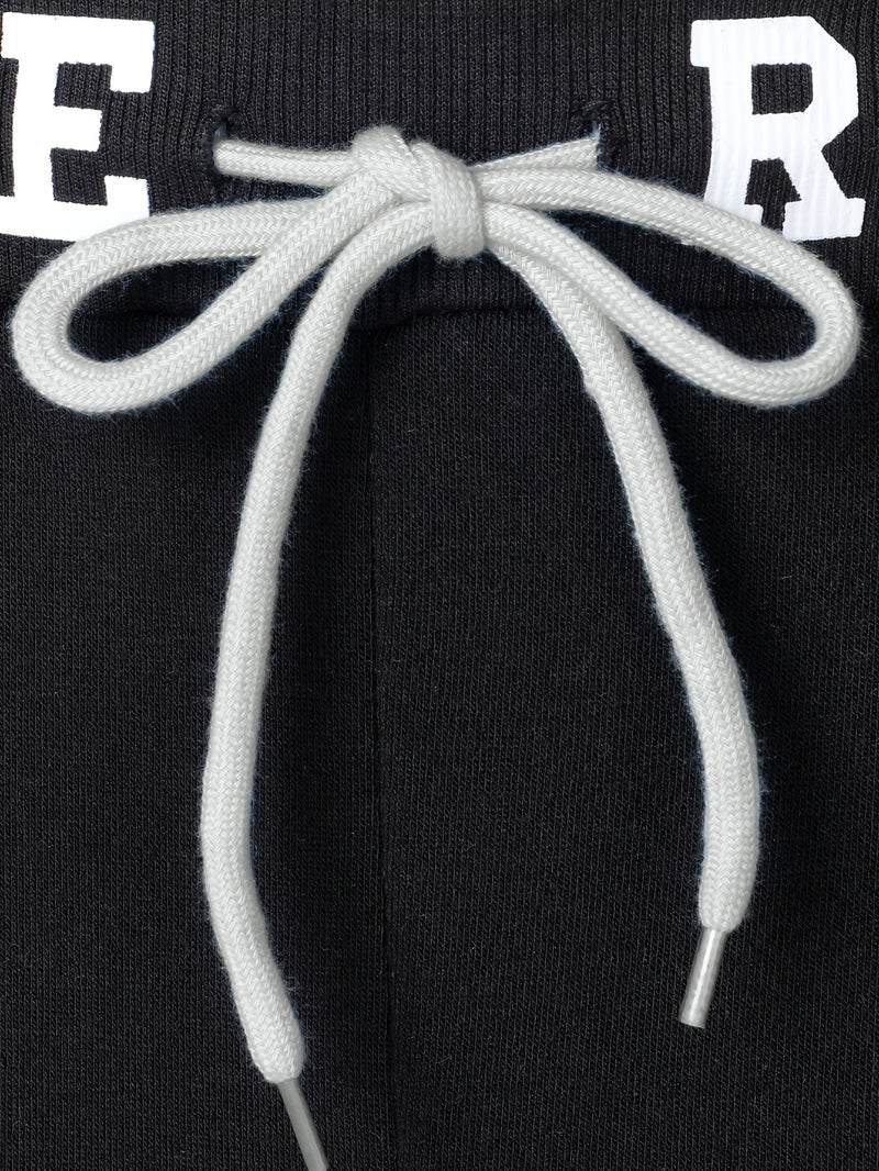 Men's Hiphop Outfit, Letter Print Long Sleeve Full-Zip Casual Jacket And Loose Jogger Pants.