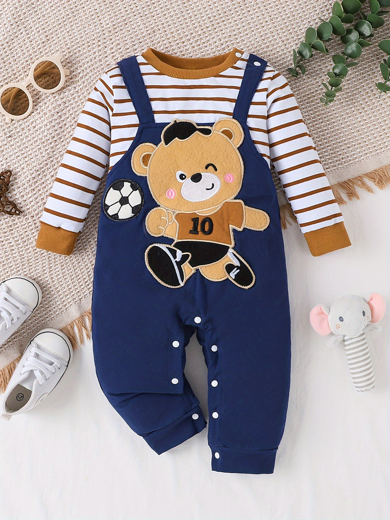 Single-piece Boys' Baby Newborn Autumn/Winter Fun and Cute Bear.