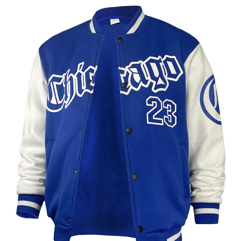 Men's Casual Letter Print Color Block Varsity Jacket, Baseball Jacket.