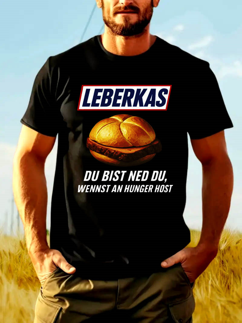 Men's Black T-Shirt Featuring a Liver And Intestines Burger Design.