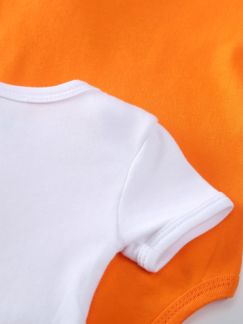 5pcs Baby Casual Triangle Bodysuit Set, Dinosaur  Short-Sleeved Jumpsuit.