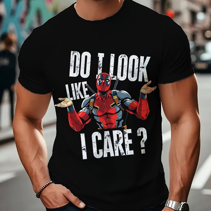 Men's Marvel Deadpool Graphic T-Shirt - Black Casual Streetwear Tee.