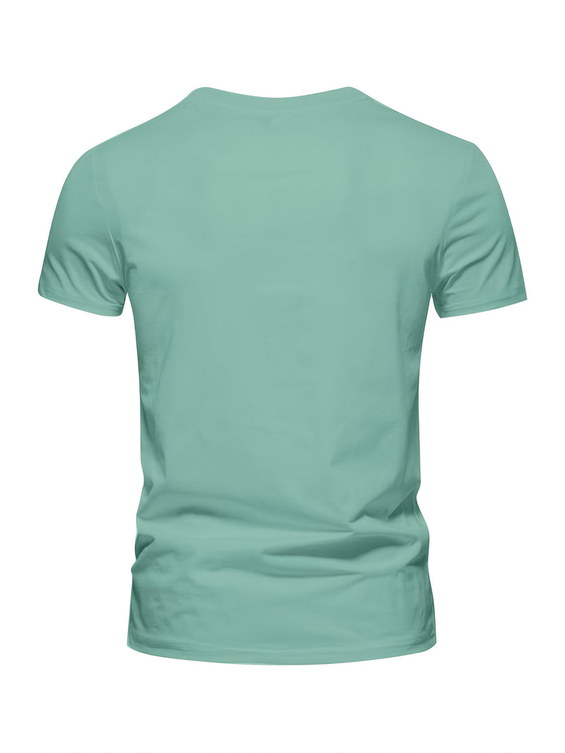 3pcs Men's Casual Short-sleeve Cotton Crew Neck T-shirt Set.