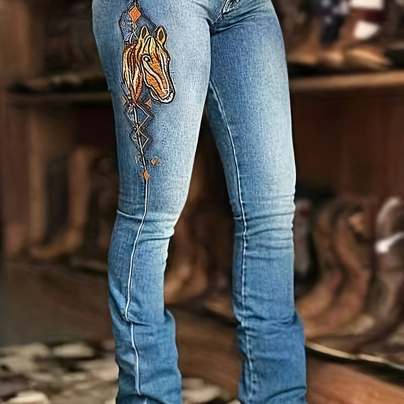 Women's Stretch Fashion Versatile Flare Jeans.