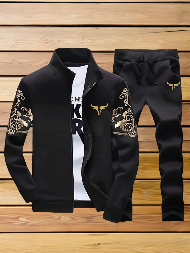 Men's Casual Sportswear Set: Two-Piece Suit.