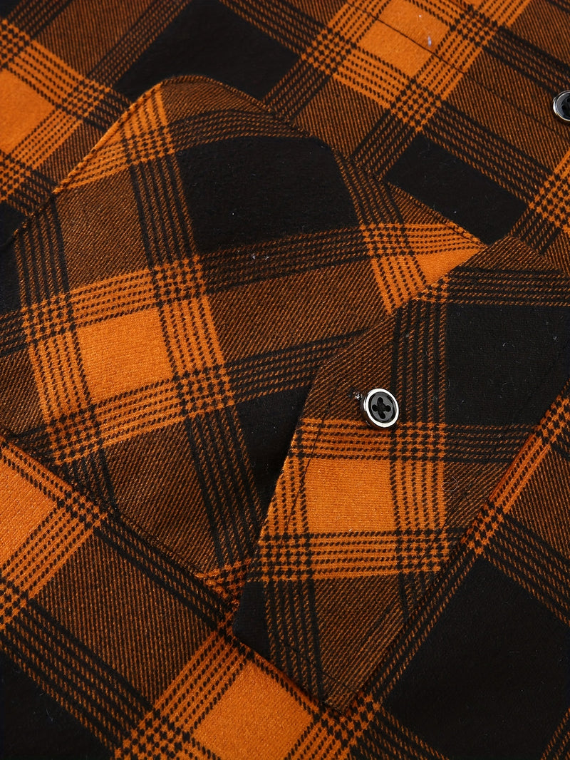 Men's Plush Flannel Shirt Jacket.