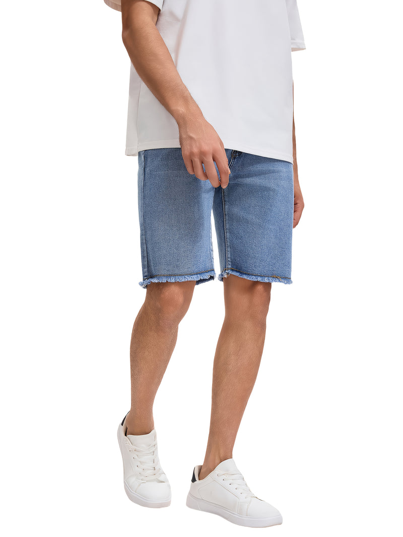 Men'S Summer Denim Shorts Combine a Trendy Fit with a Soft Texture.