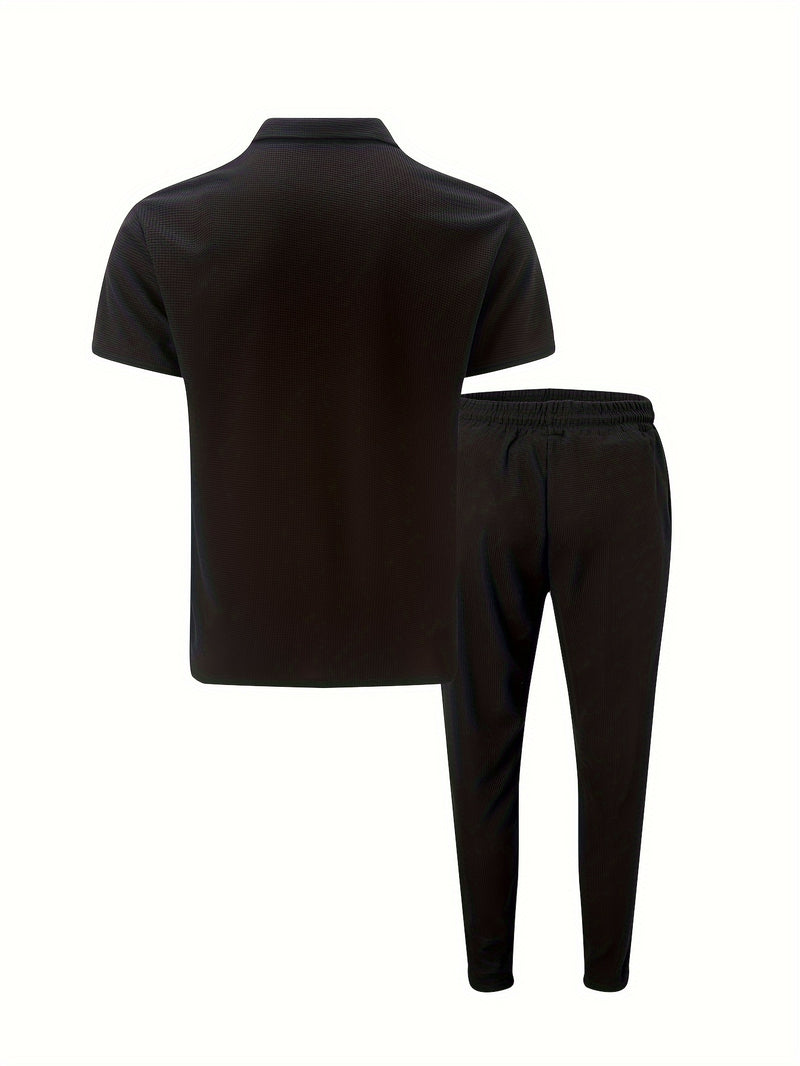 Men's Fashion Short-Sleeve Long-Pants.