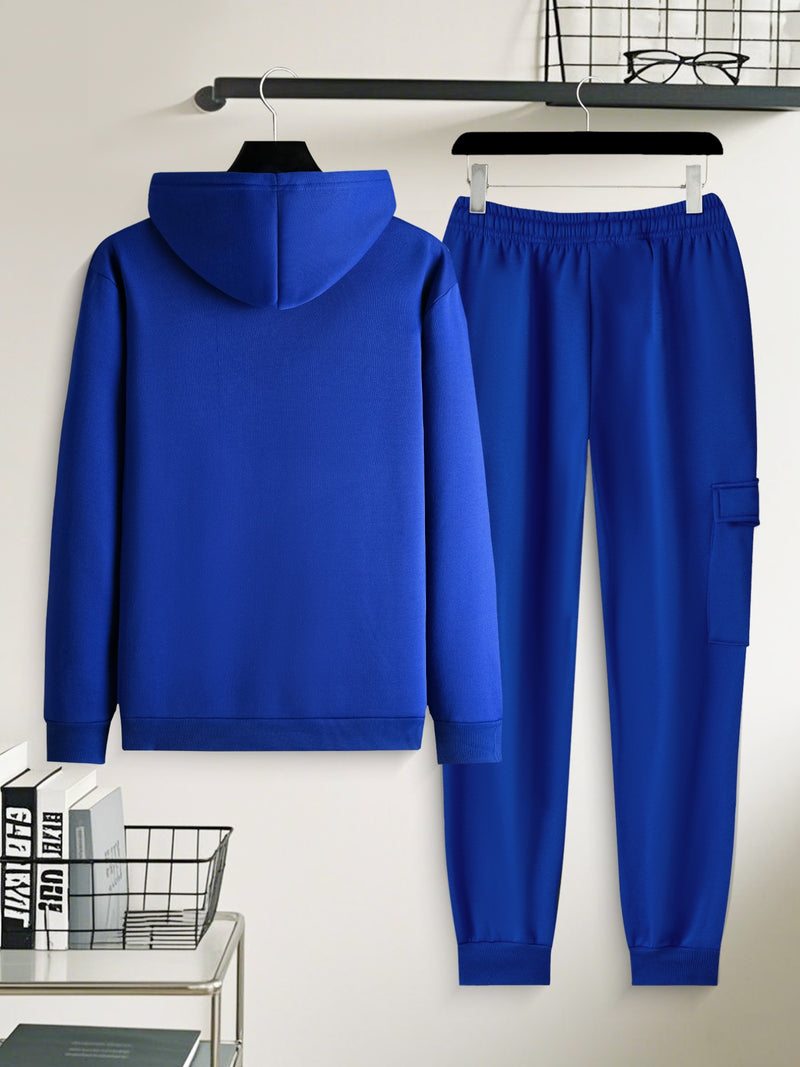 Men's Casual 2pcs Set, Fashion Long Sleeve Streetwear Hoodie.