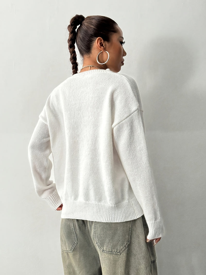 Women’s Fashion Casual Style Leopard Print Ball Design Billiard 8pcs Sweater.