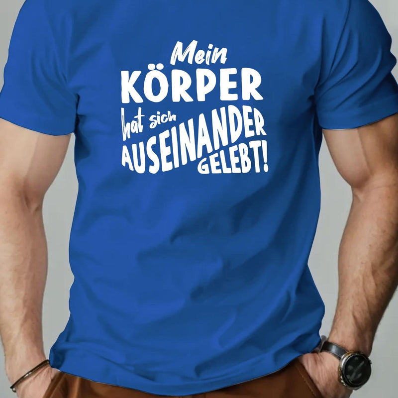Men's KOPPER English Pattern Summer Casual Crew Neck Short T-Shirt.