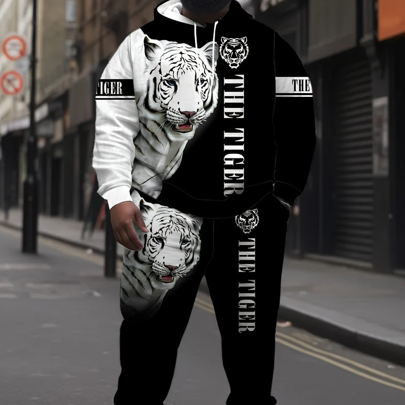 Men'S Oversized Hoodie Set, Plus Size.