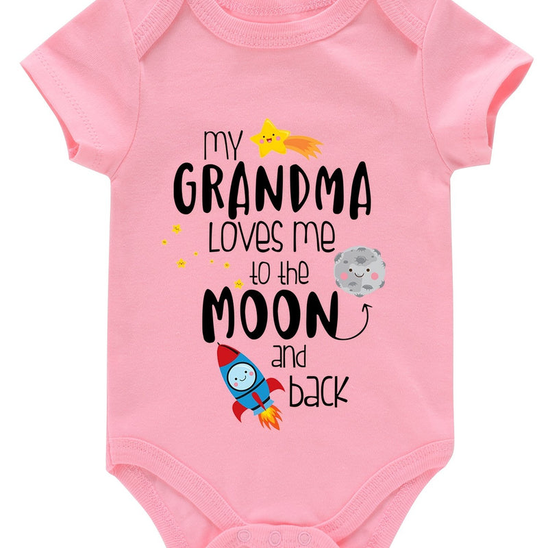Newborn Baby Romper Short Sleeve Funny Cute Print.