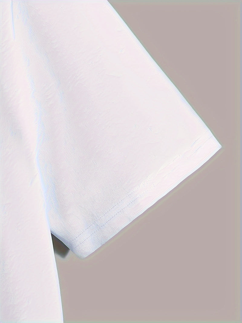 Men's Poker Card Pattern Summer Casual Crew Neck Short T-Shirt.