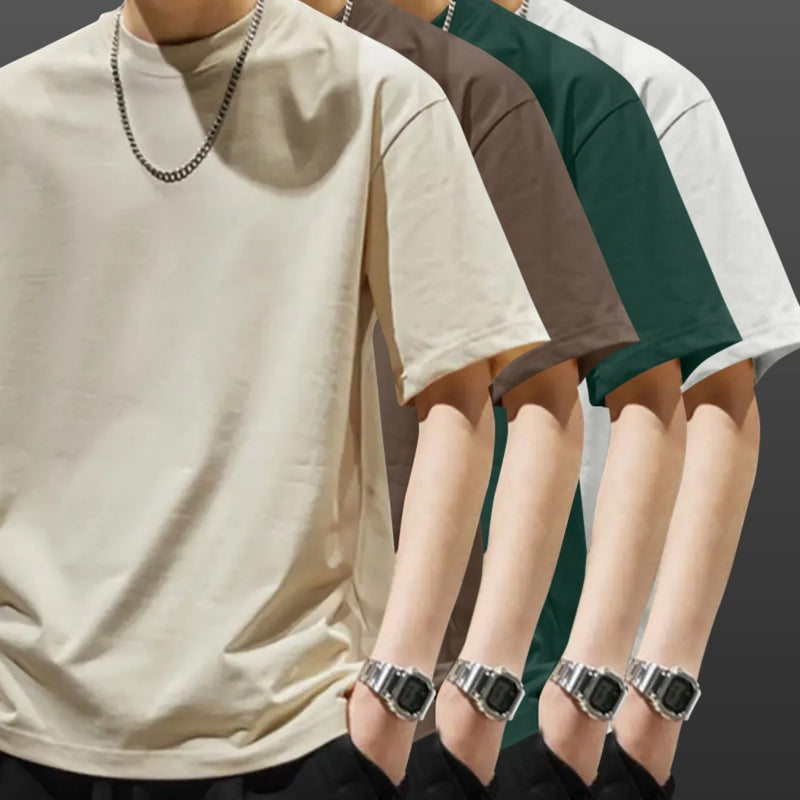4pcs Heavyweight Cotton T-Shirts, Short Sleeve for Men and Women.