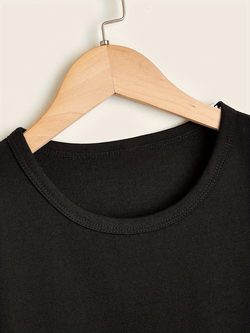 OMA's GIRL Print Tee Girls' Casual & Trendy Crew Neck Short Sleeve.