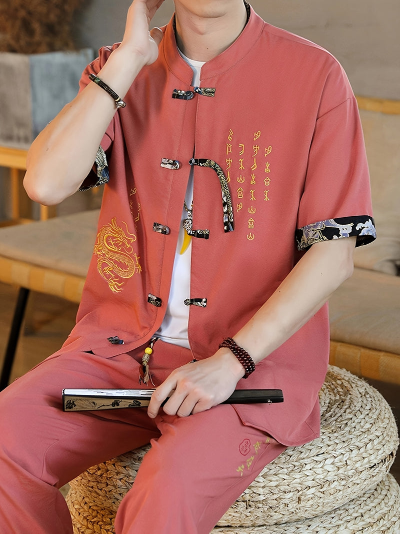 Summer New Chinese Style Hanfu Set for Men.