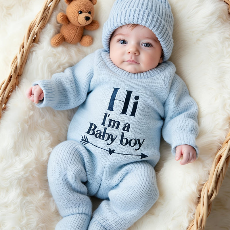2pcs Newborn Photography Outfit, Infant Onesie Sweater with Hat Set.