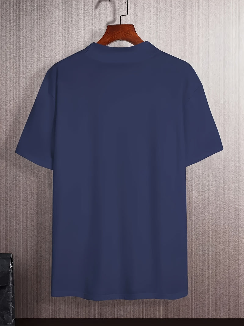 3pcs Men's Solid Color Stretchy Short-Sleeve Round Neck Sports T-Shirts.