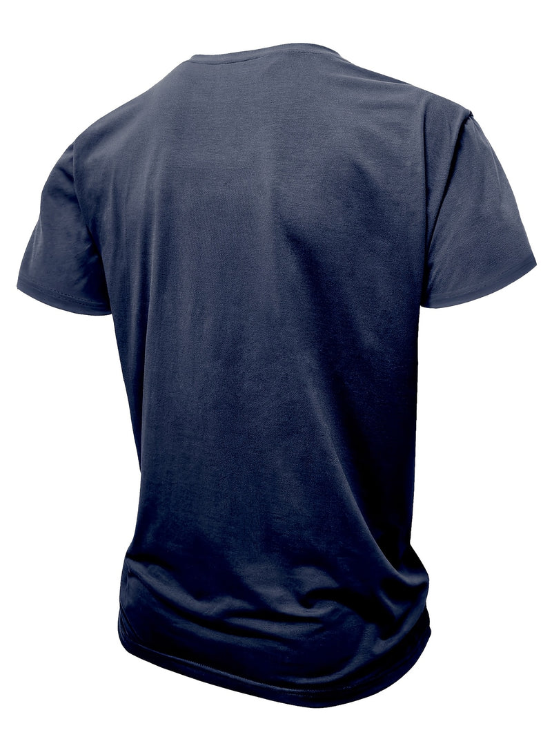 Men's Crewneck Short-sleeve T-shirt, Casual Summer Vacation.