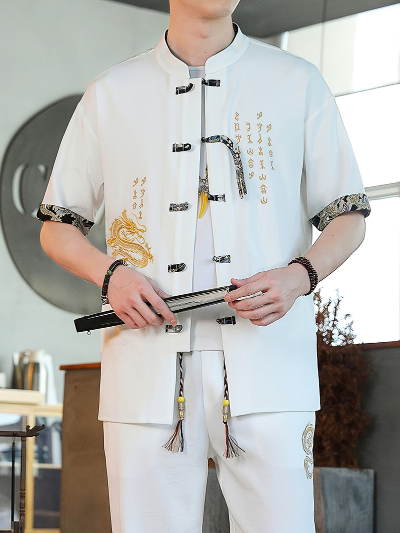 Summer New Chinese Style Hanfu Set for Men.