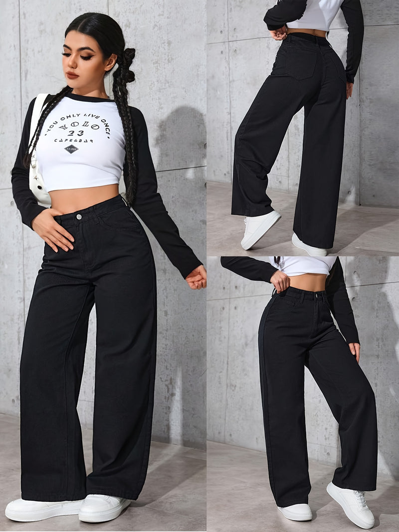 Women’s Trendy High-Waisted Straight-Leg Trends.