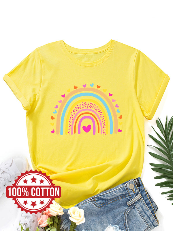 Women’s Rainbow and Love Print T-shirt.