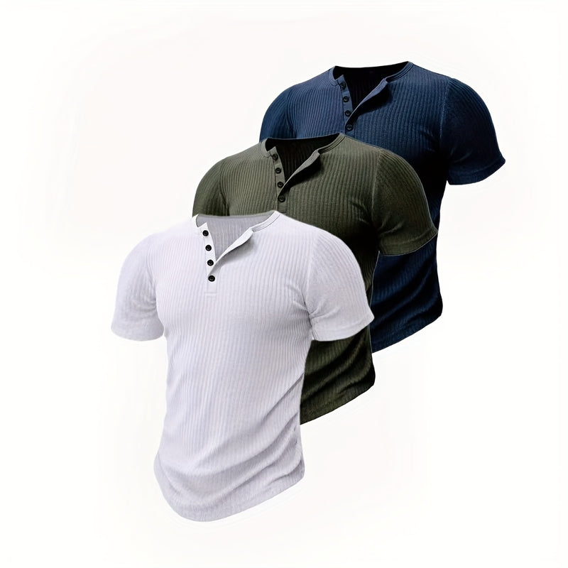 3pcs Men’s Short-Sleeved Fashion Trendy Top.