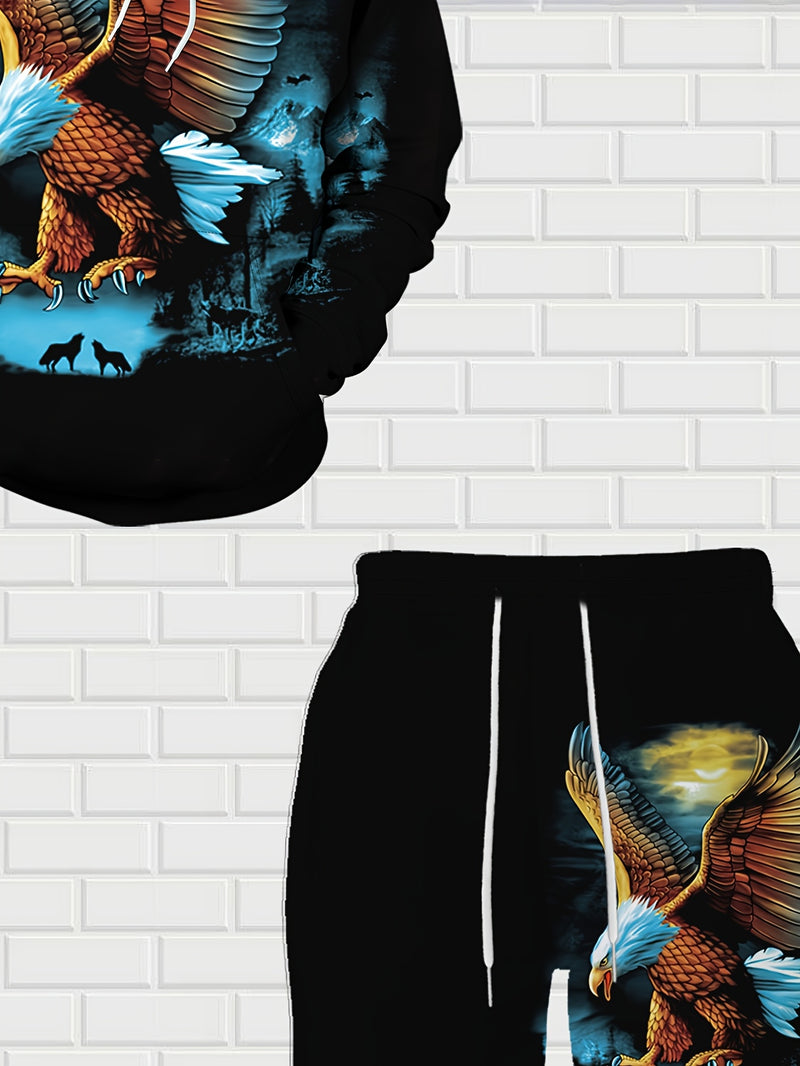 Men's Hoodie and Sweatpants 2pcs Set for Winter.