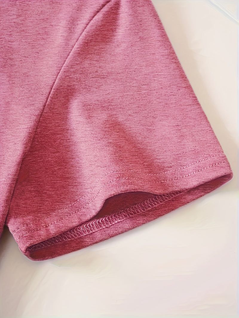 Women’s Casual Sports Vintage Loose Round-Neck Short-Sleeve T-Shirt.