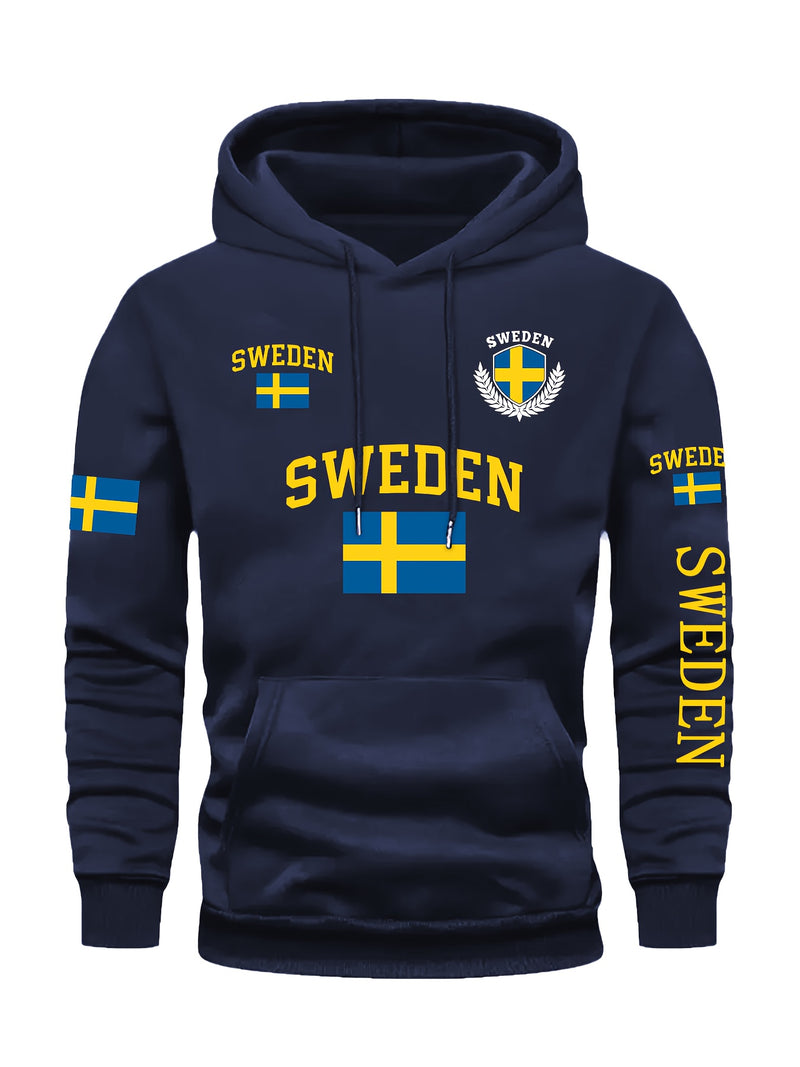 This Is Where I Live" Swedish Flag Emblem Fashion. Multi-Pattern Print.
