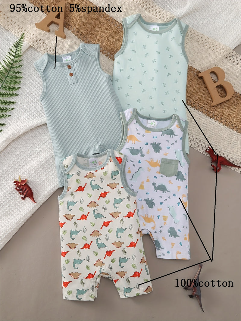 A Summer Comfortable Four-Piece Set Featuring Sleeveless Designs.